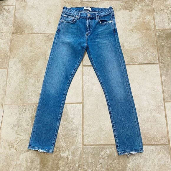 AGOLDE Toni Mid Rise Straight Skinny Stretch Jeans 25x26 EUC - Picture 4 of 11